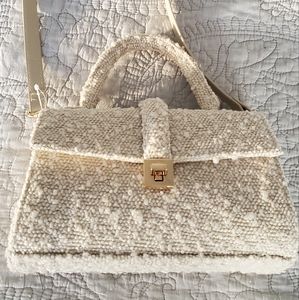 H&M Tweed Cream Shoulder Bag NWT
